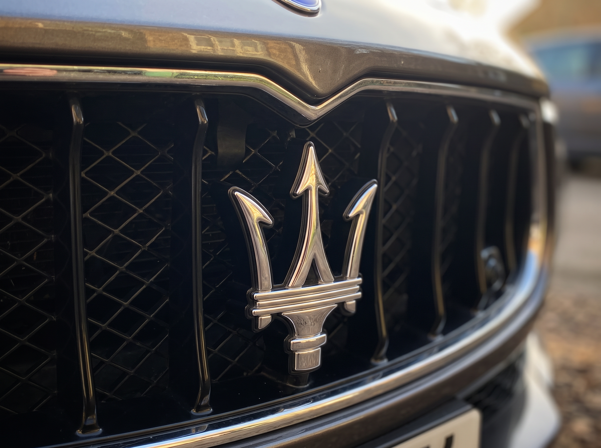 Trident badge close-up